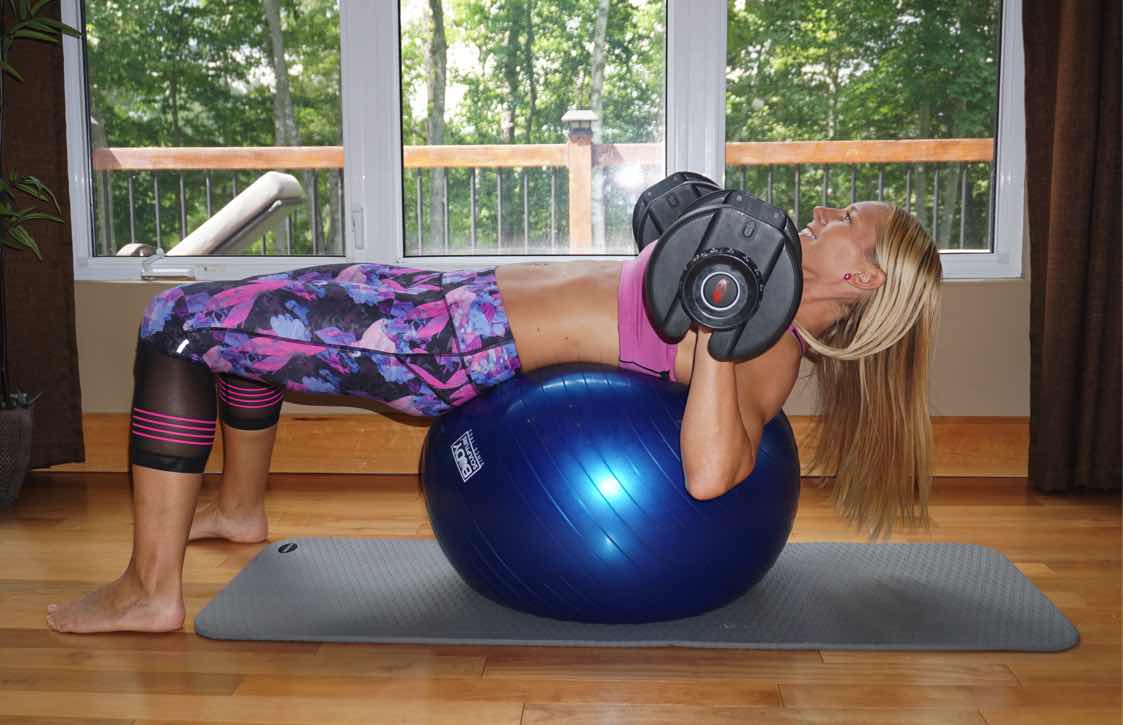Day 1 - 8 chest dumbbell or band press 1 - 24 Day Fitness Challenge With Elaina