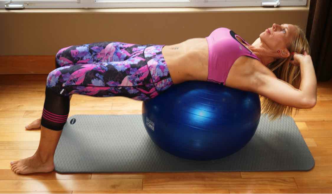 Day 2 - stability ball crunch 1 - 24 Day Fitness Challenge With Elaina