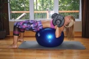 Day 8 - 5 Flat Stability Ball Bench Dumbell - 24 Day Fitness Challenge With Elaina